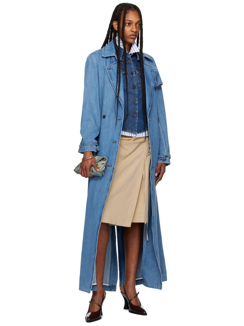 Dries Van Noten Blue Belted Denim Coat outlook