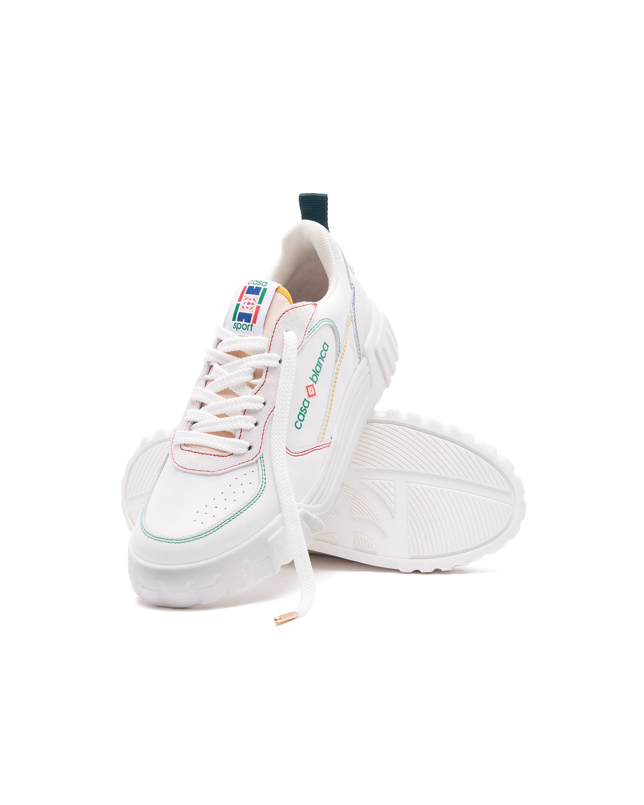Mens Court White & Multicolour Sneakers | Casablanca Paris - 7