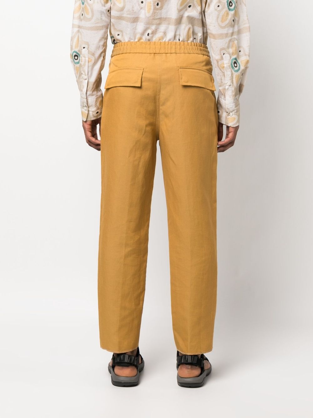 drawstring-waist cropped trousers - 4
