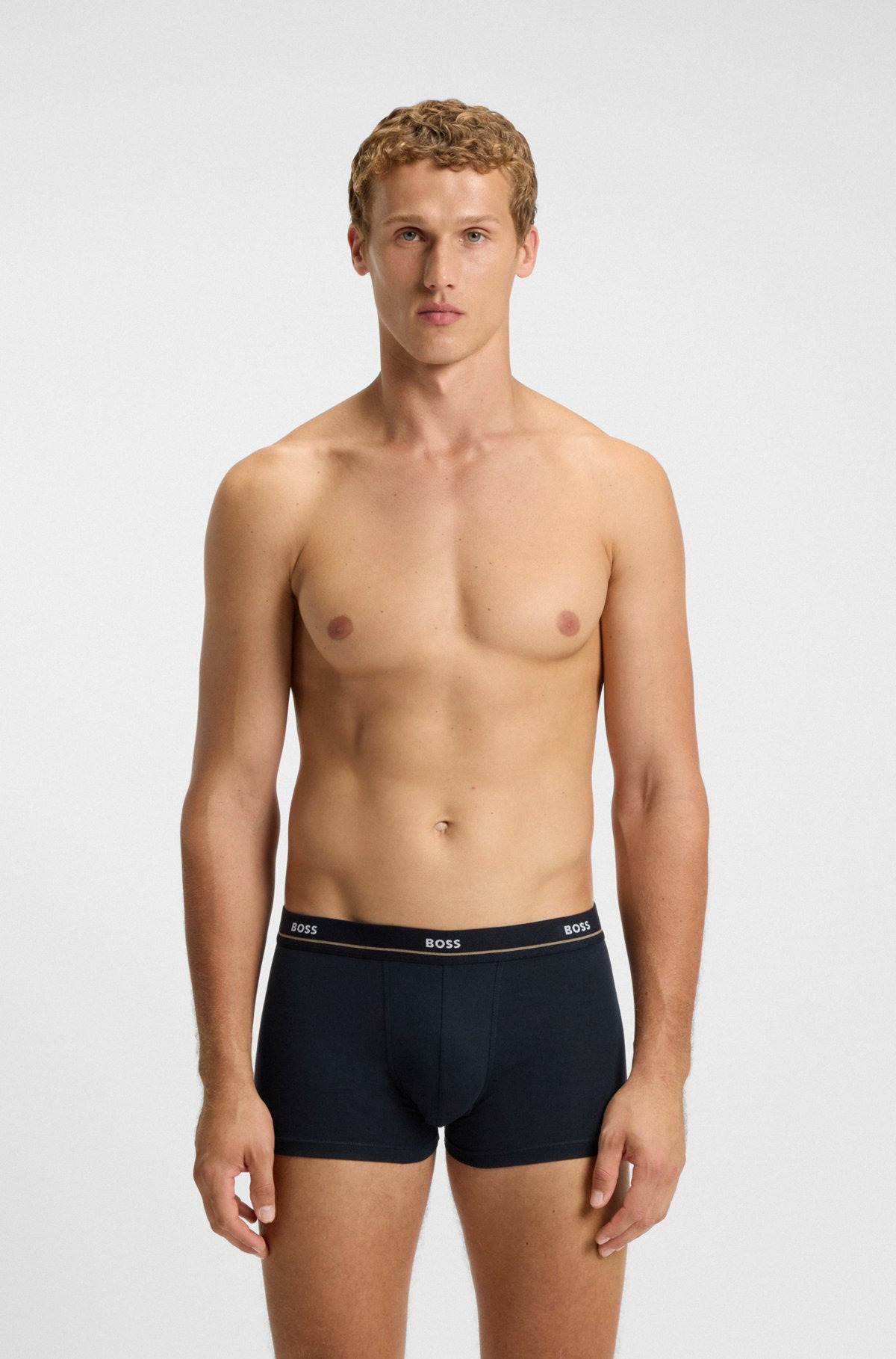 FIVE-PACK OF STRETCH-COTTON TRUNKS WITH LOGO WAISTBANDS - 5