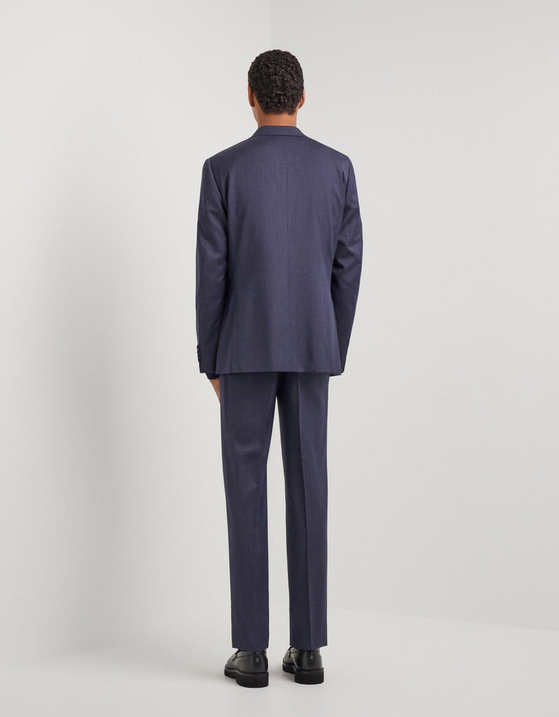 LIGHT BLUE DENIM-EFFECT WOOL REGULAR-FIT SUIT 106
