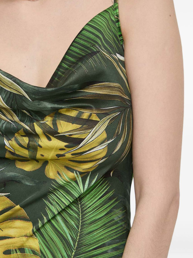 cowl-neck leaf-print dress 5