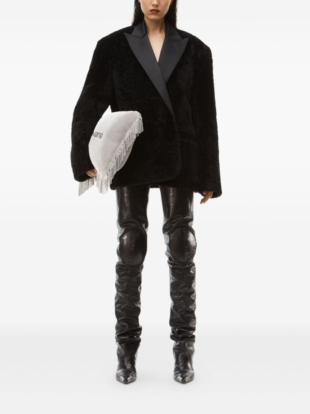 Shearling tuxedo coat - 2