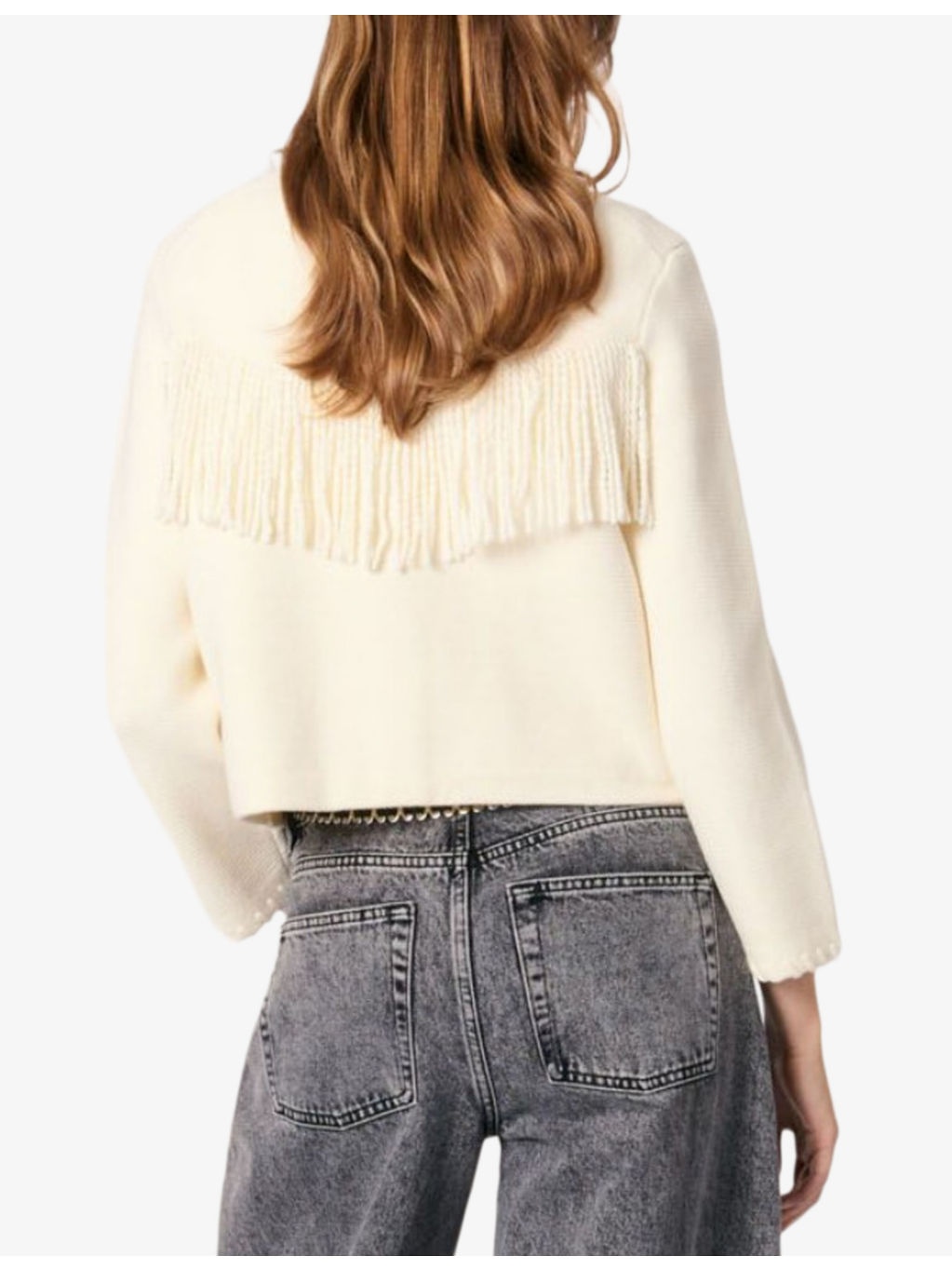 Tassel-embellished long-sleeve cotton-blend cardigan - 4