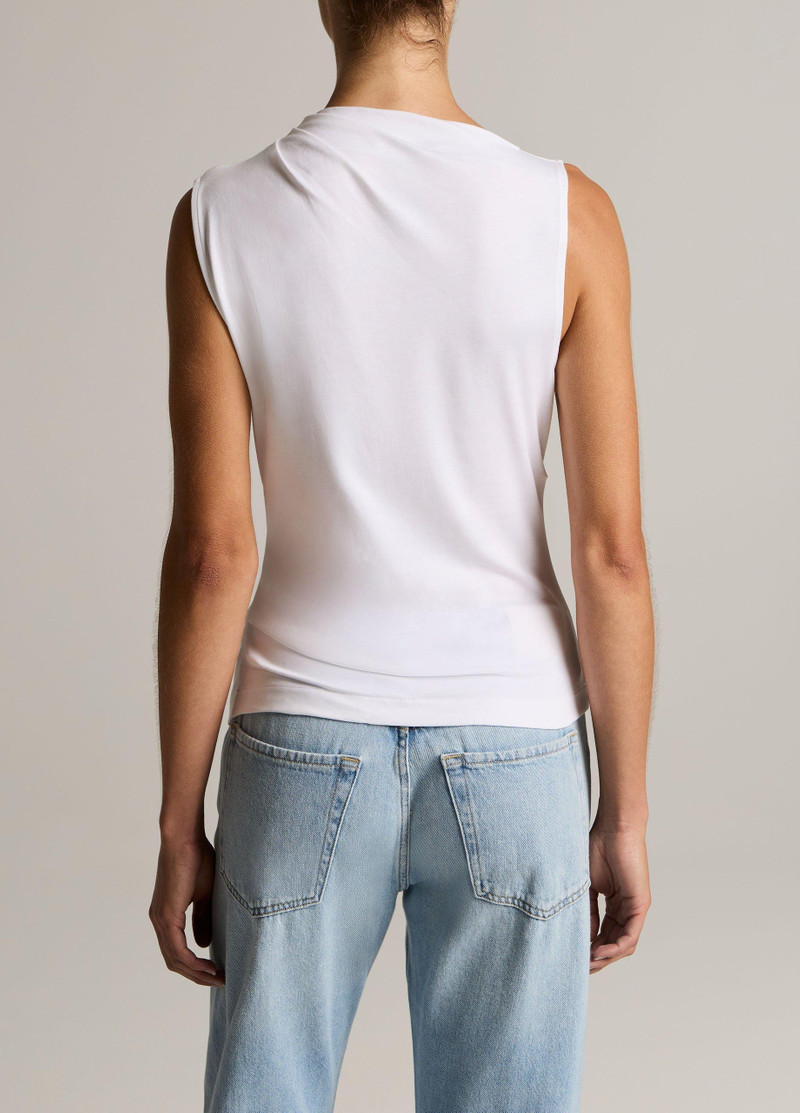 Vince Pima Cotton Draped Sleeveless Top outlook
