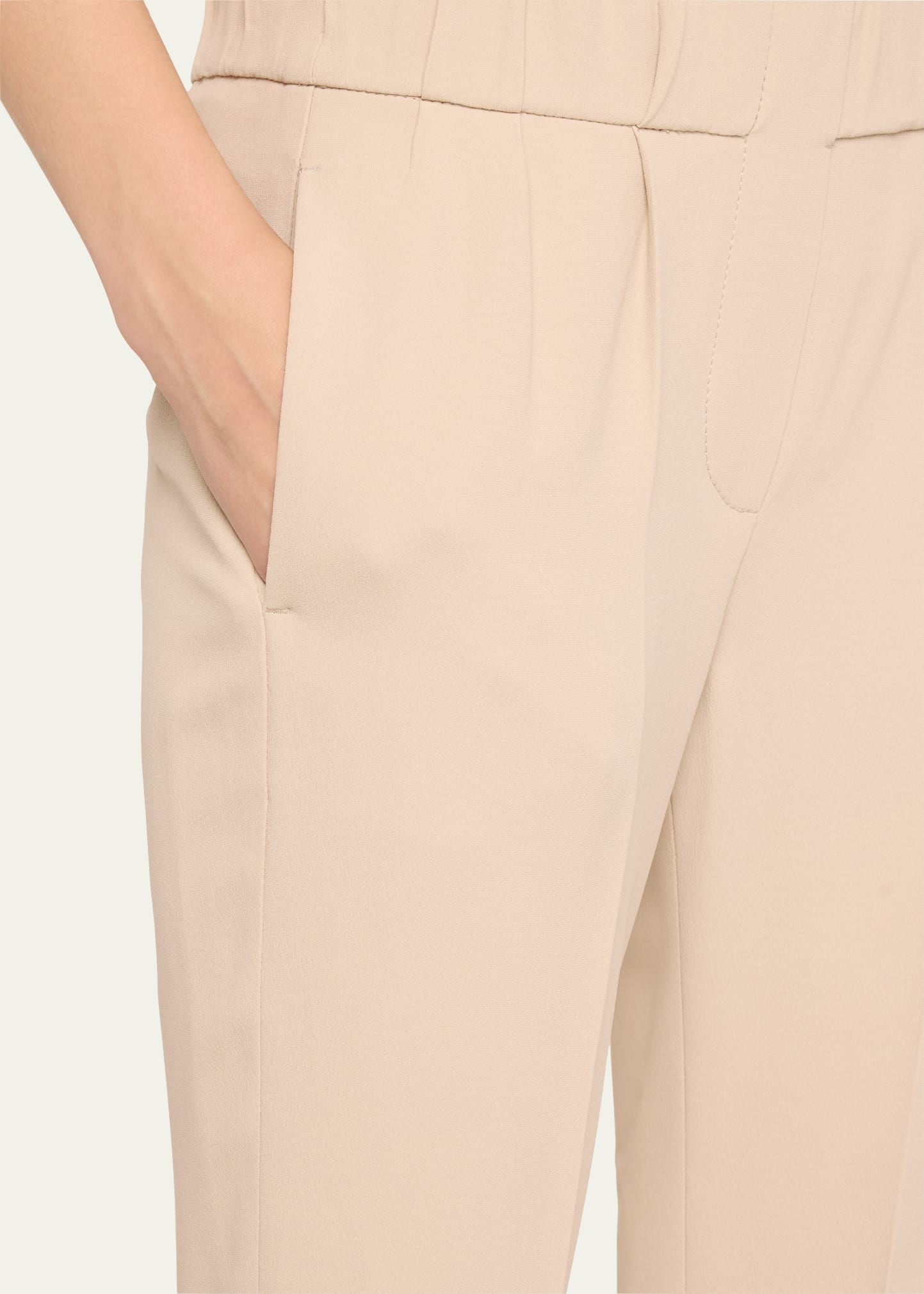 Pull-On Silk Crepe Pants - 5