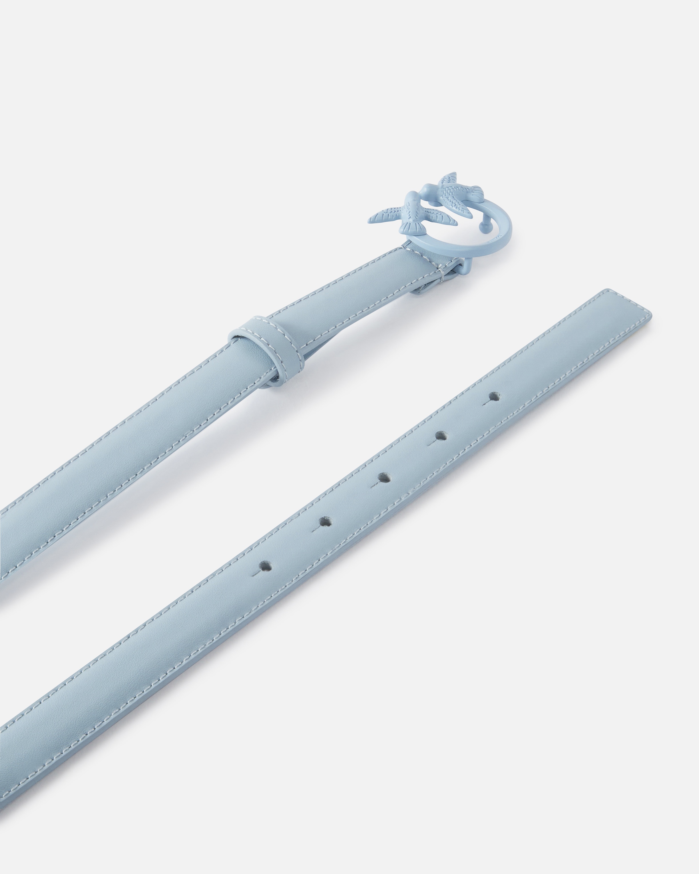 THIN COLOUR-BLOCK LOVE BIRDS LEATHER BELT 2CM - 3