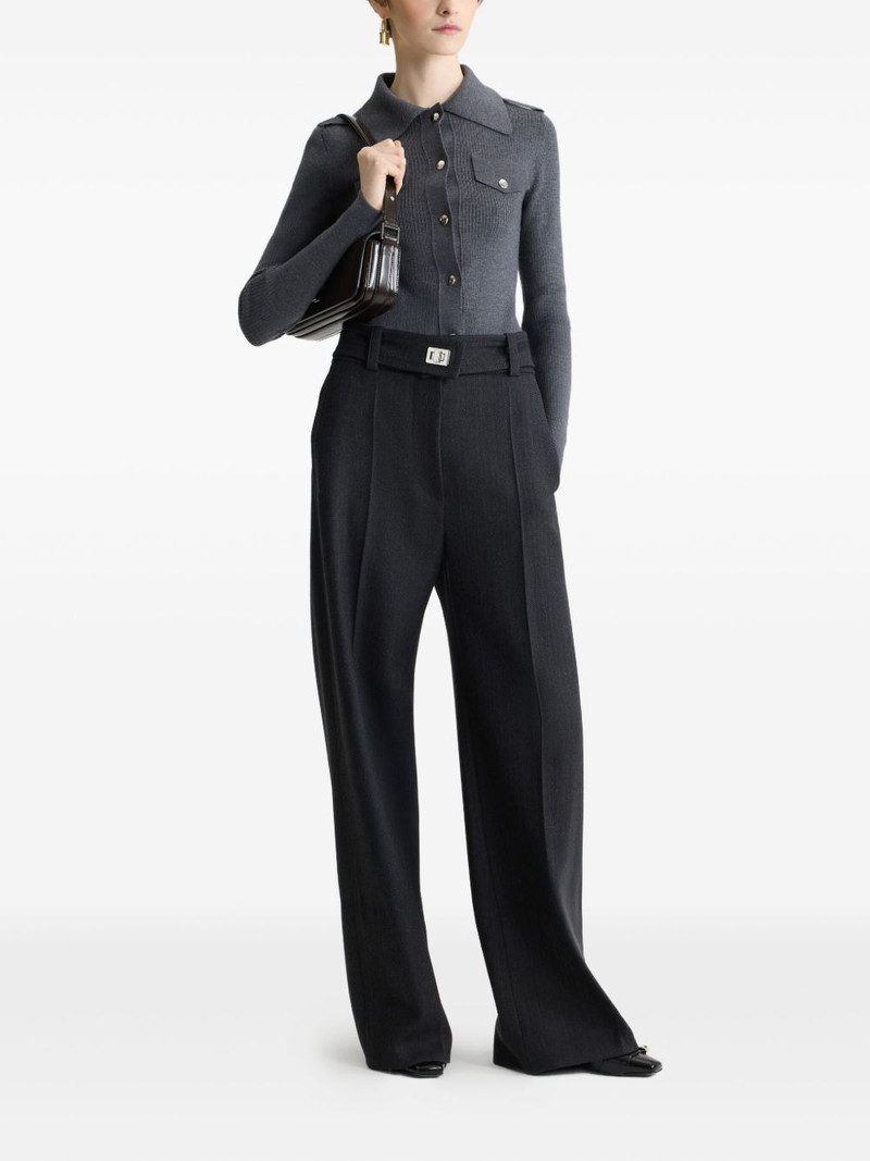 PATOU ribbed collared cardigan outlook