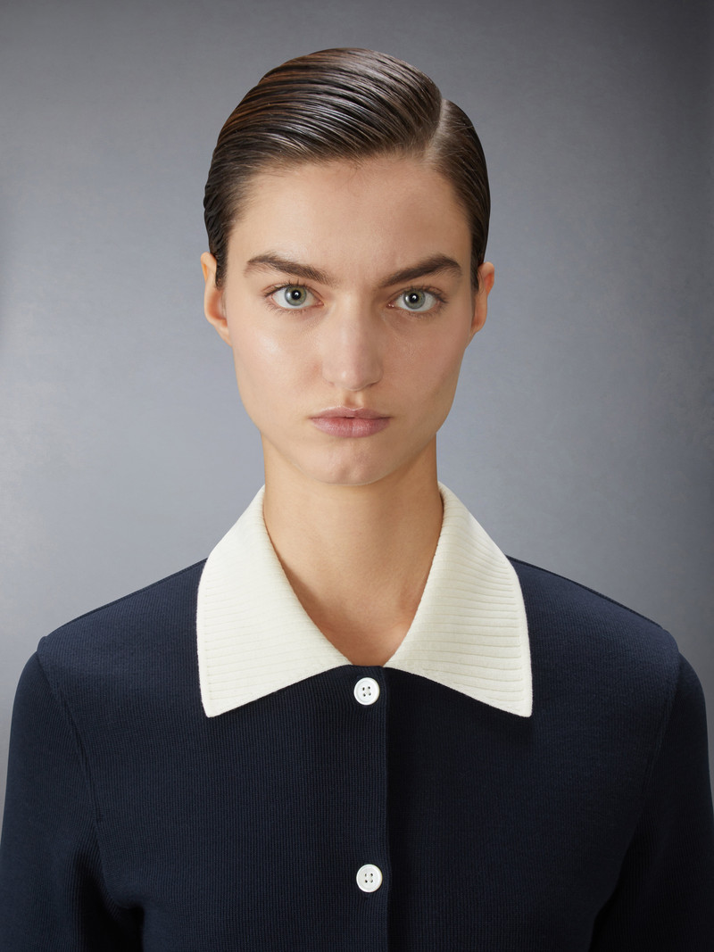 SOLID DOUBLE FACE KNIT POLO DRESS 6