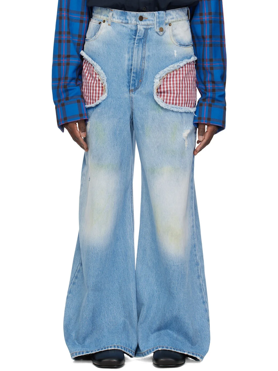 SSENSE Exclusive Blue Openwork Jeans - 1