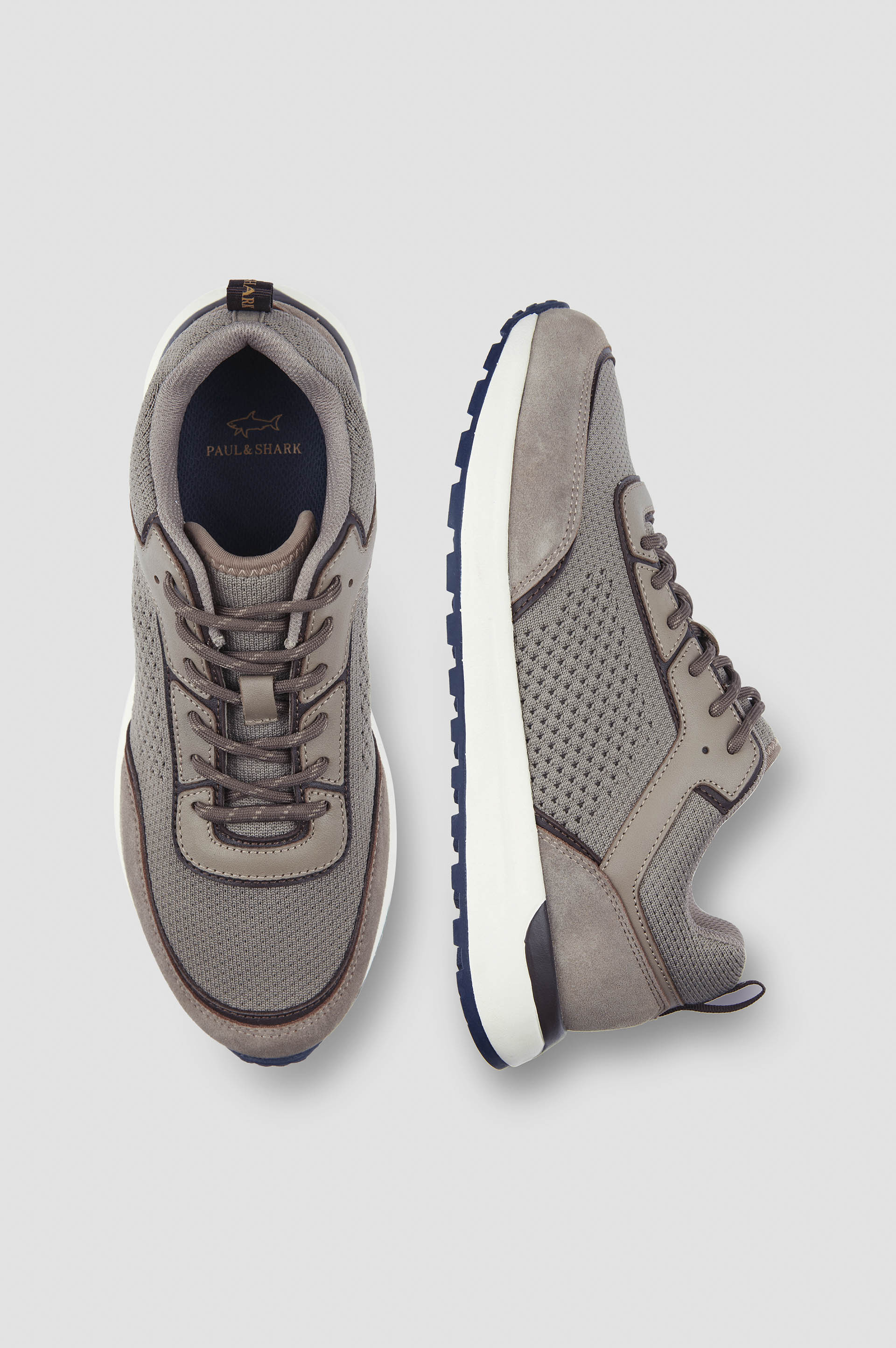 KNIT AND LEATHER SNEAKERS - 2