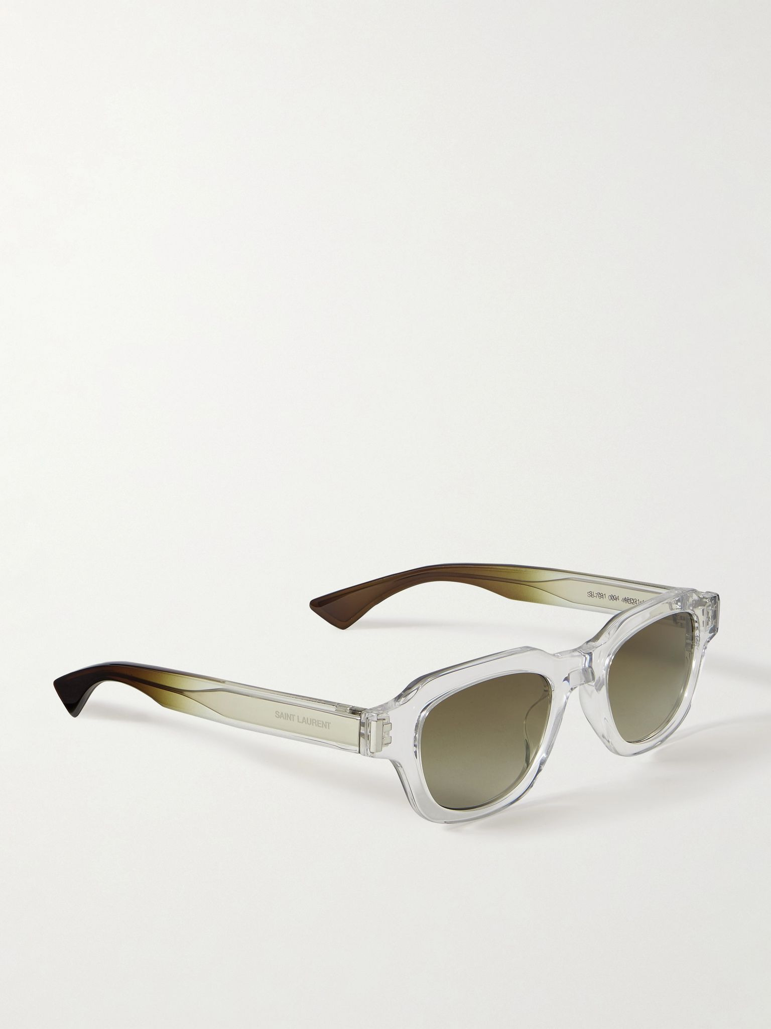 D-frame acetate and silver-tone sunglasses Clear - 3