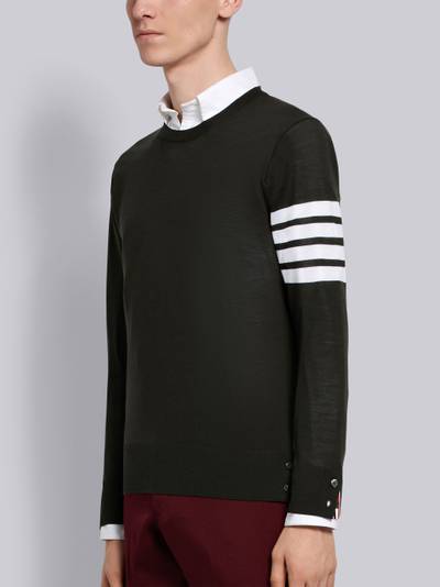 Thom Browne Green Fully Fashioned Merino Knit Crew Neck Pullover outlook