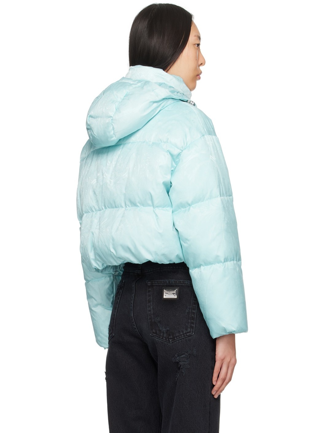 Blue Barocco Down Jacket - 3