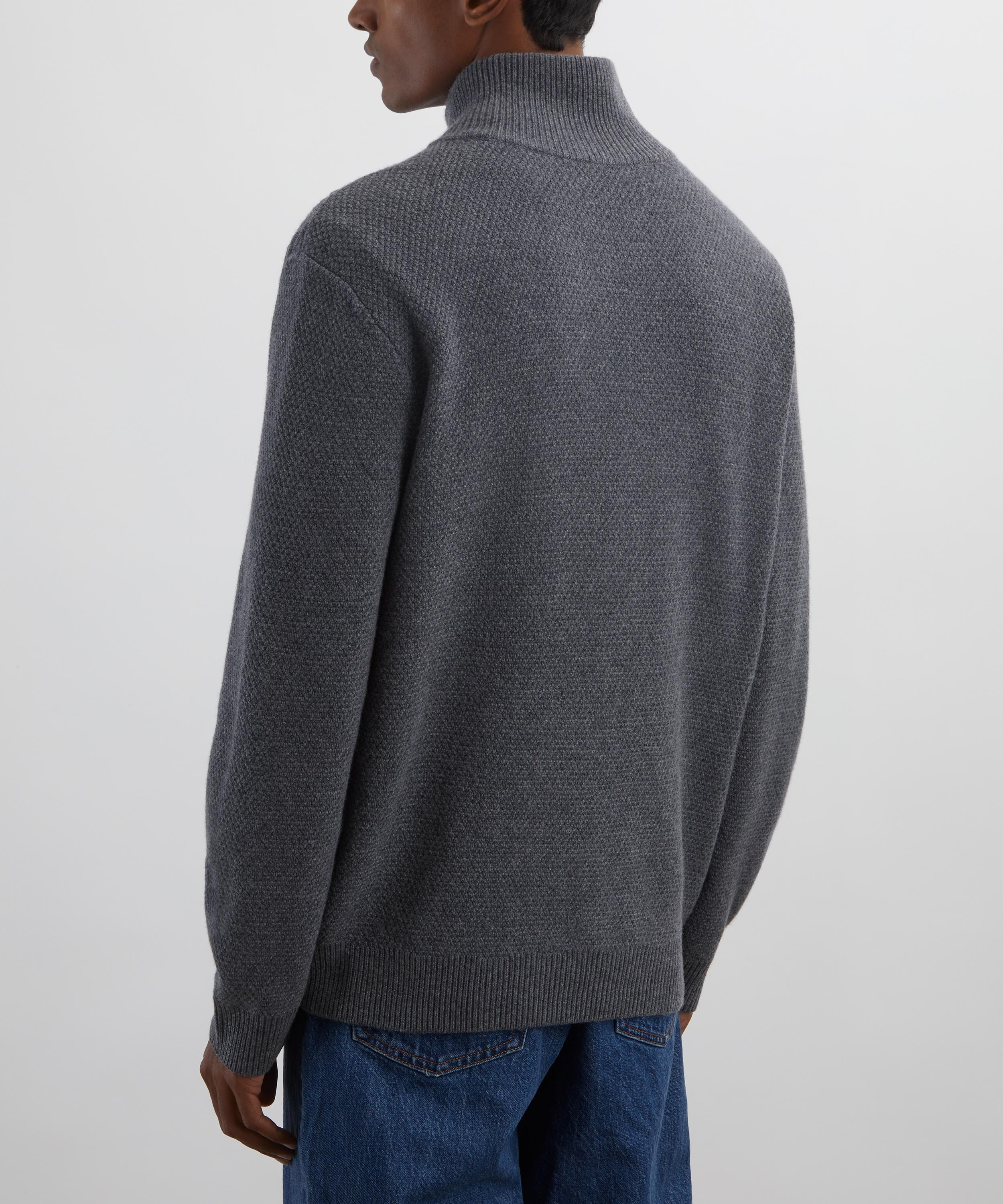 Grey Wool Cable-Knit Jumper - 4