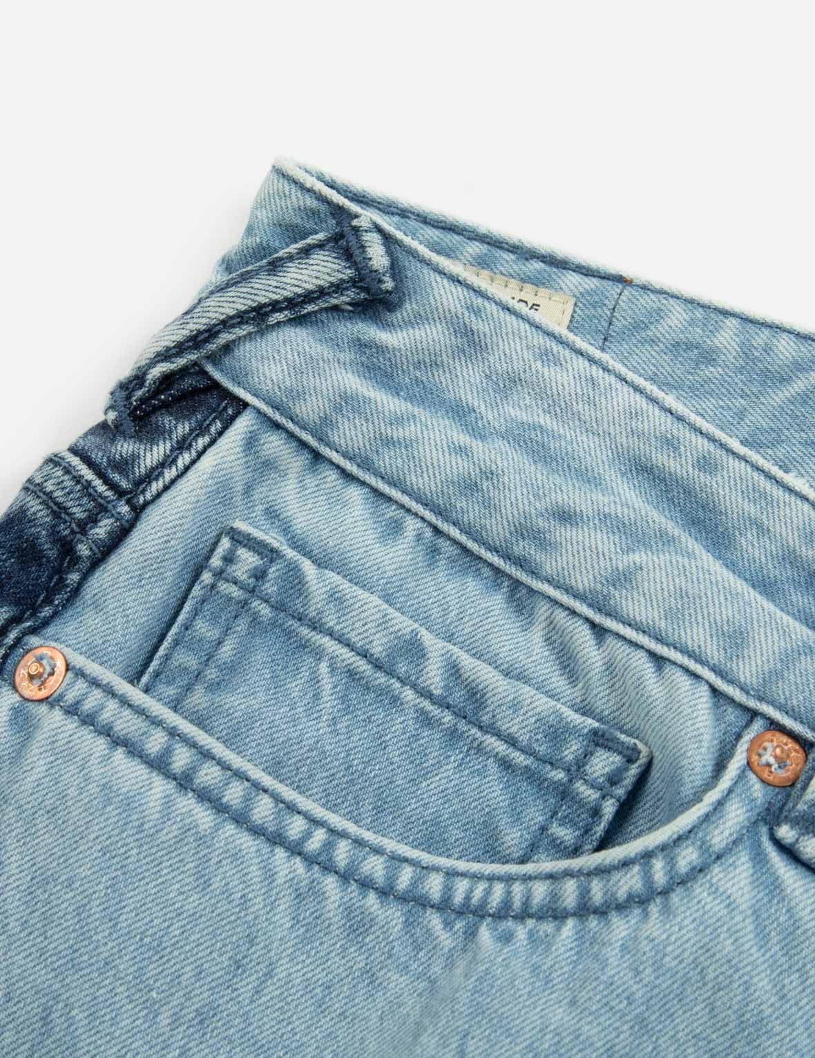 GRAFFITI DARUMA DAICOCK PRINT TWO-TONE JEANS - 11