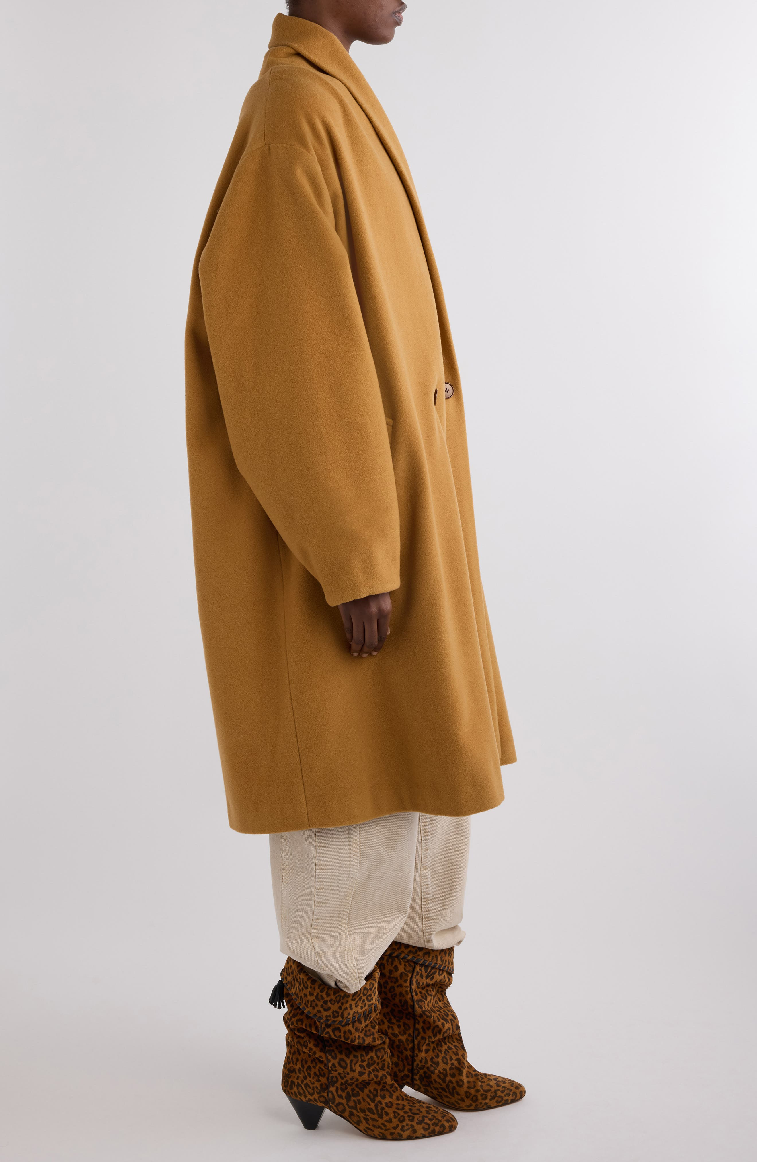Isabel Marant Elise Wool Blend Coat in Camel at Nordstrom - 4
