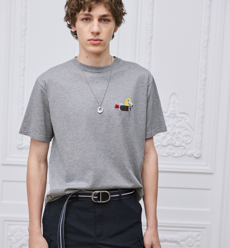 Dior T-Shirt with Horse Embroidery, Relaxed Fit outlook