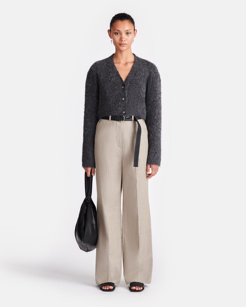 Nanushka Leather And Twill Suiting Wide-Leg Pants outlook