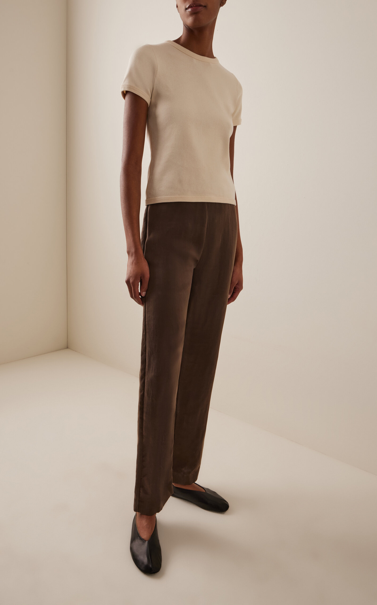 Miros Cupro Straight-Leg Pants brown - 2