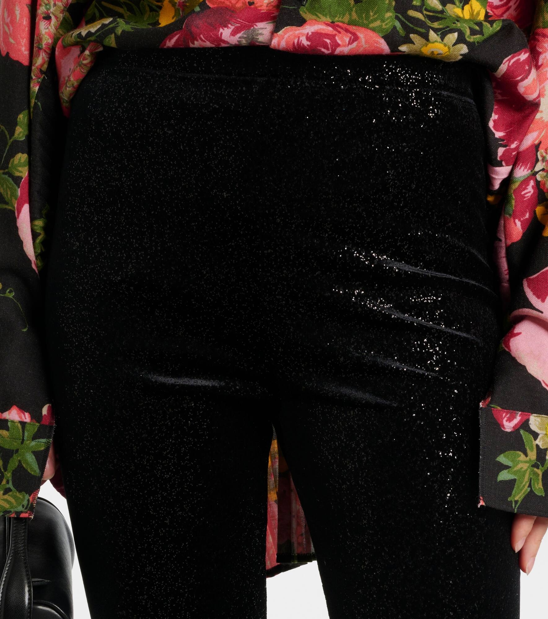 Glitter velvet leggings - 4