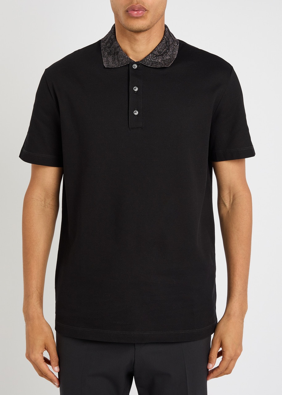 Versace Metallic-weave Cotton Piqué Polo Shirt - 2