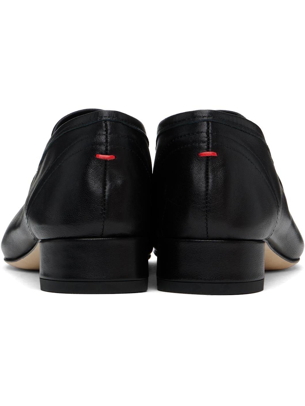 Black Pippa Leather Ballerina Flats - 2