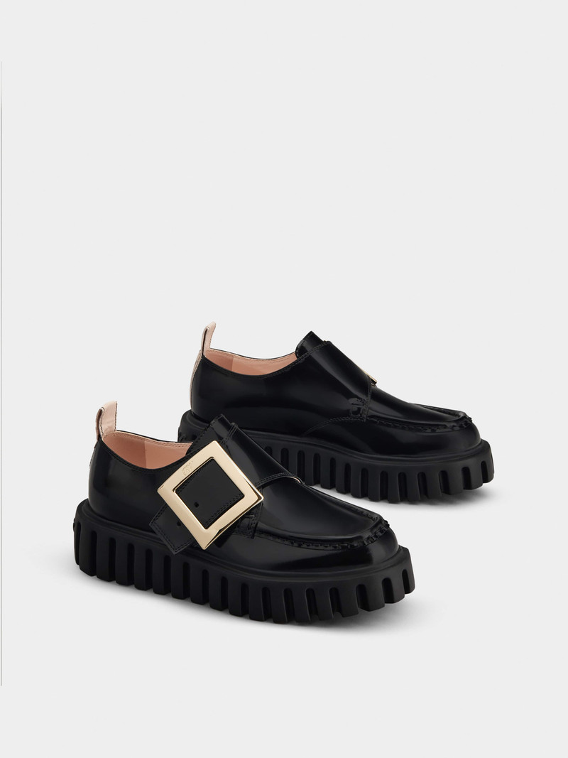 Viv' Go-Thick Metal Buckle Loafers in Leather 3