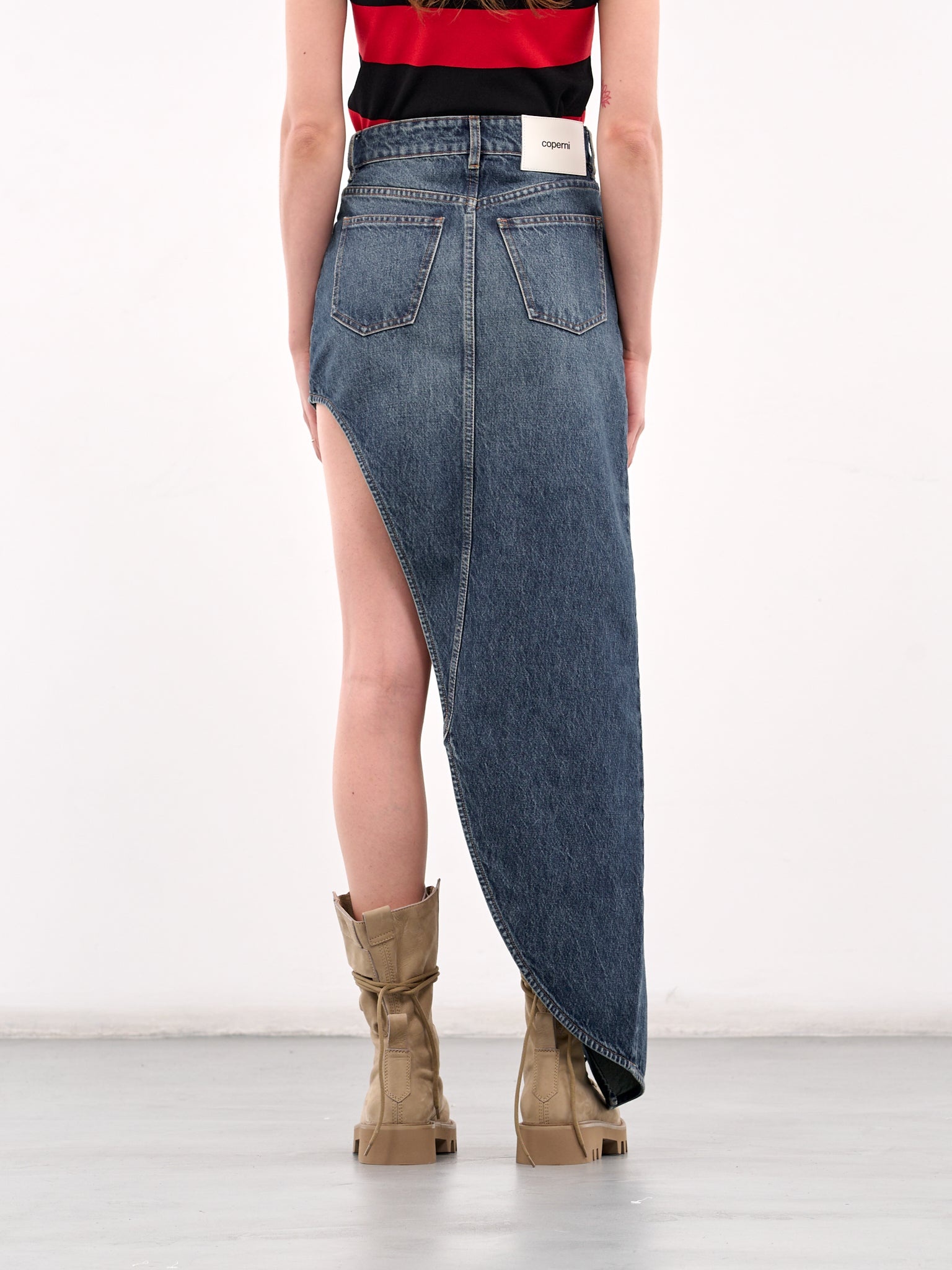 One Leg Denim Skirt - 3