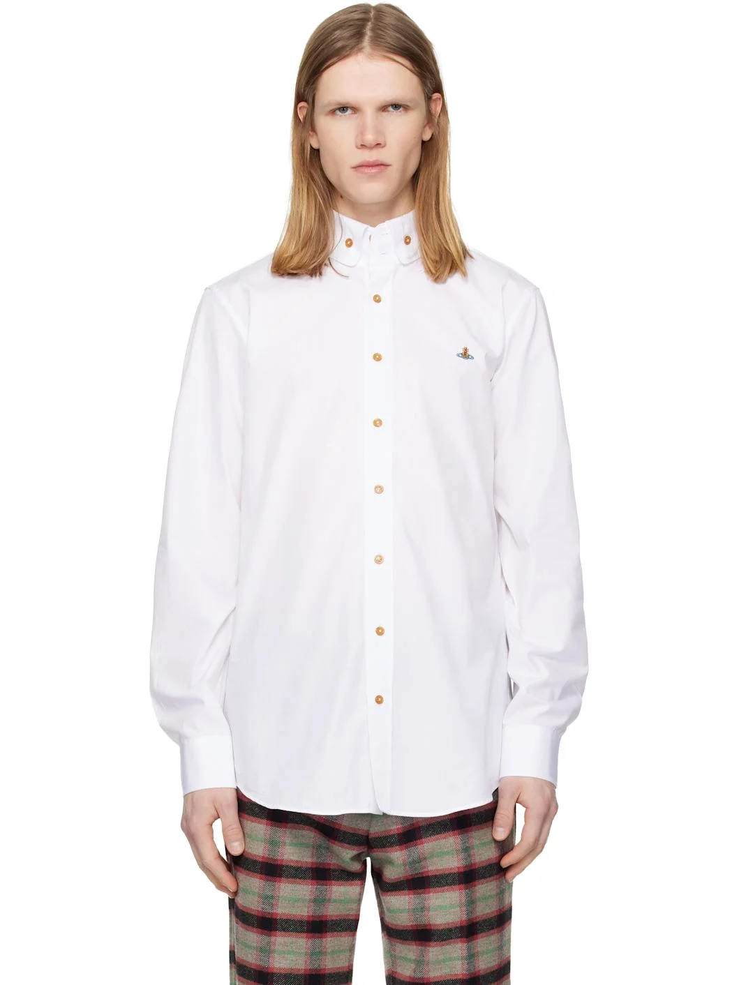 White Two Button Krall Shirt - 1