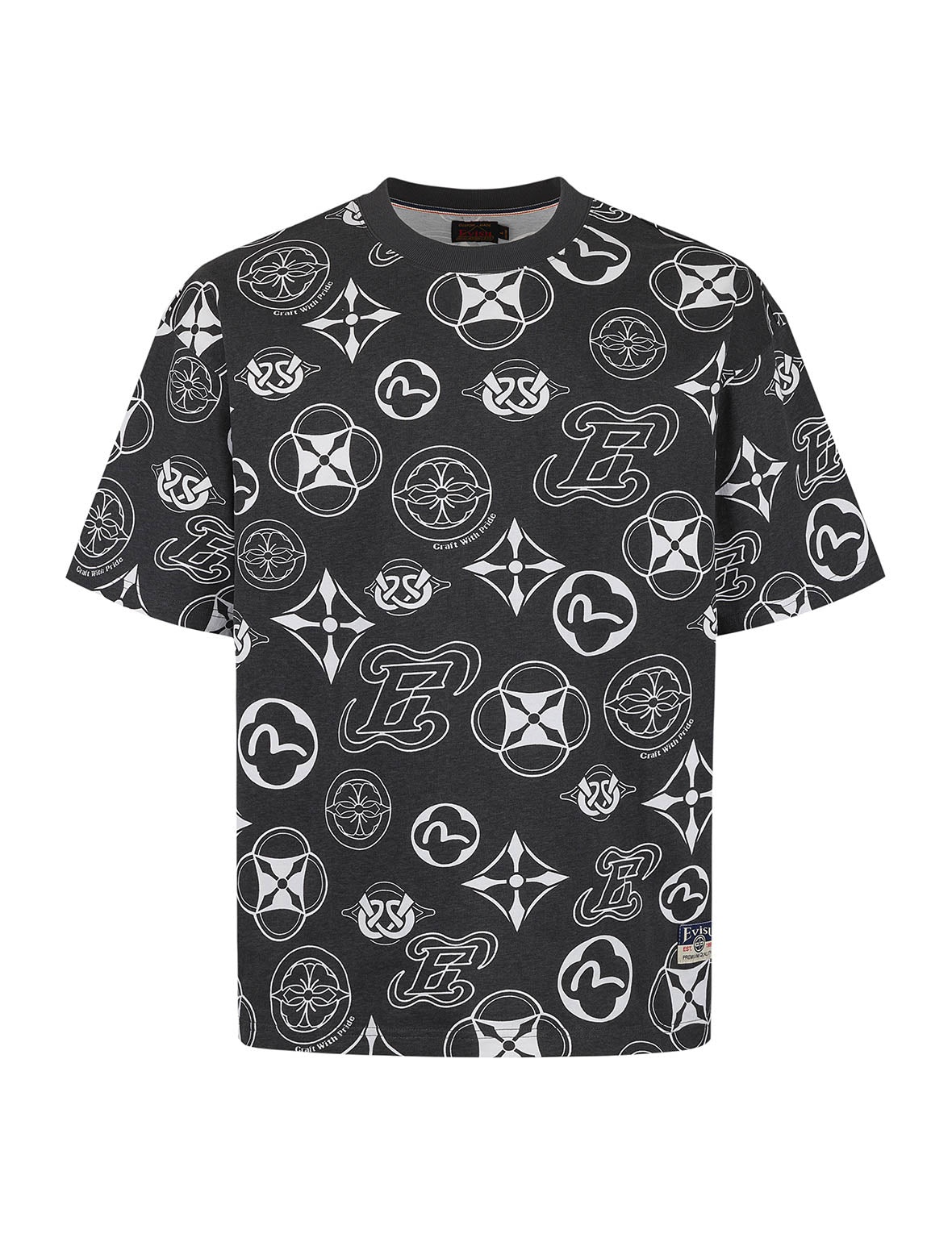 Allover Multi-logo Print Loose Fit T-shirt - 7