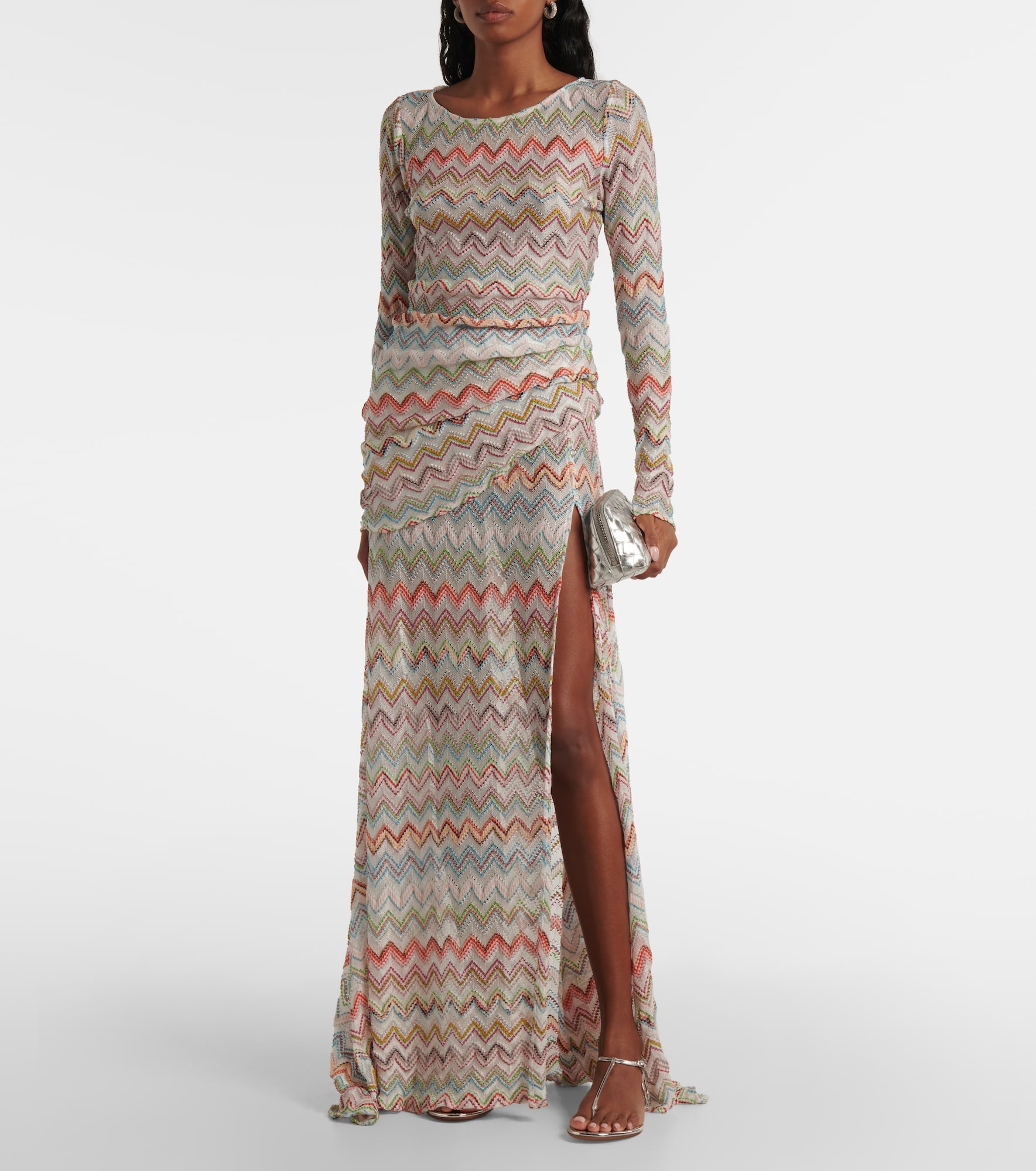 Zig Zag metallic maxi skirt - 2