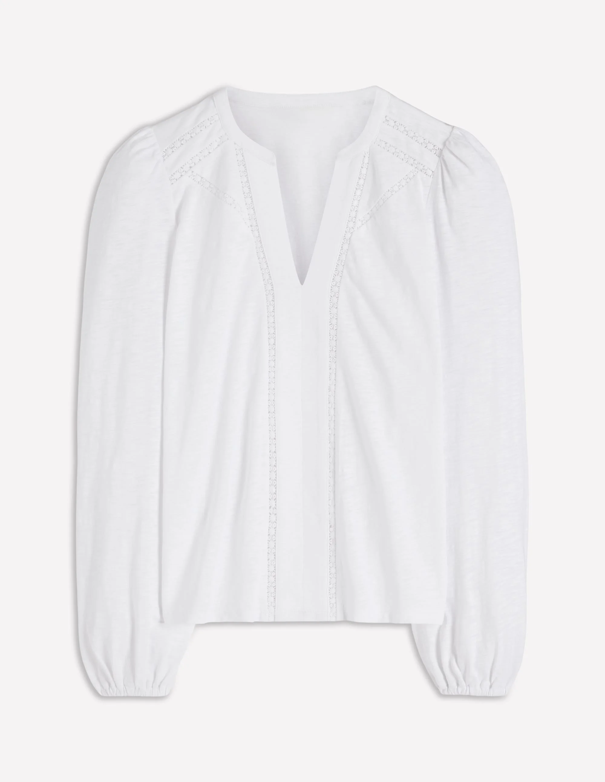 Poppy Long Sleeve Top-White - 1