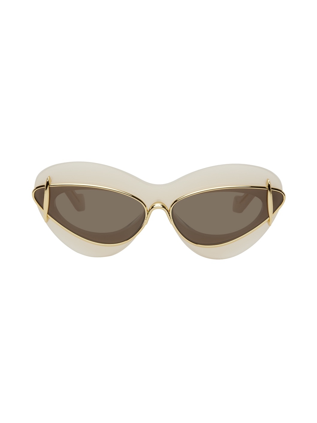 Off-White & Gold Double Frame Sunglasses - 1