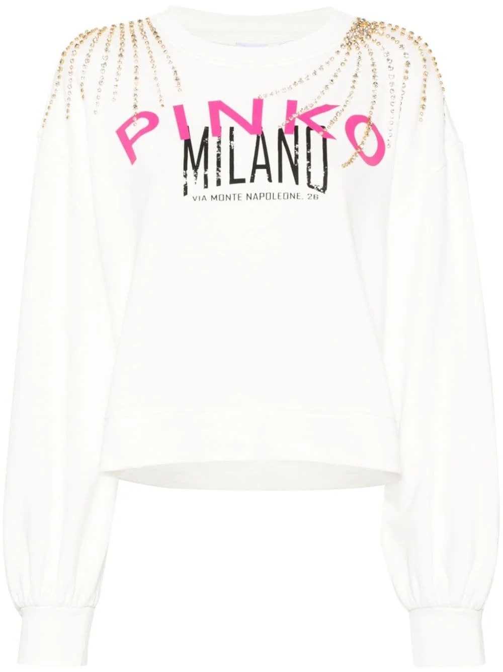 logo-print crystal-embellished sweatshirt - 1