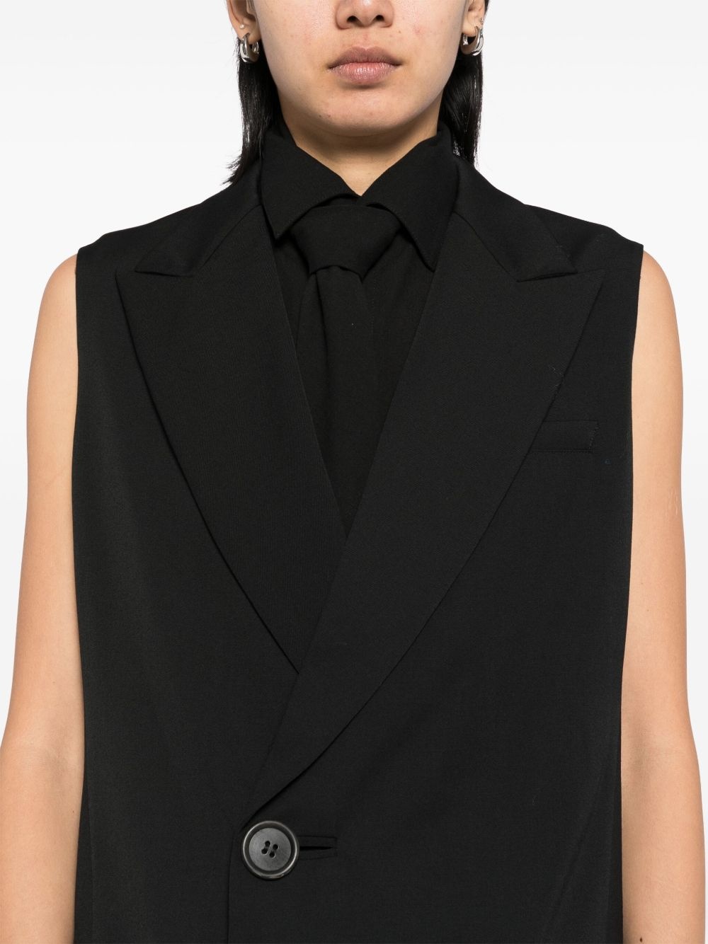 wide notch lapels gilet - 5