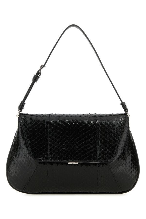 Amina Muaddi Woman Black Leather Ami Handbag - 1