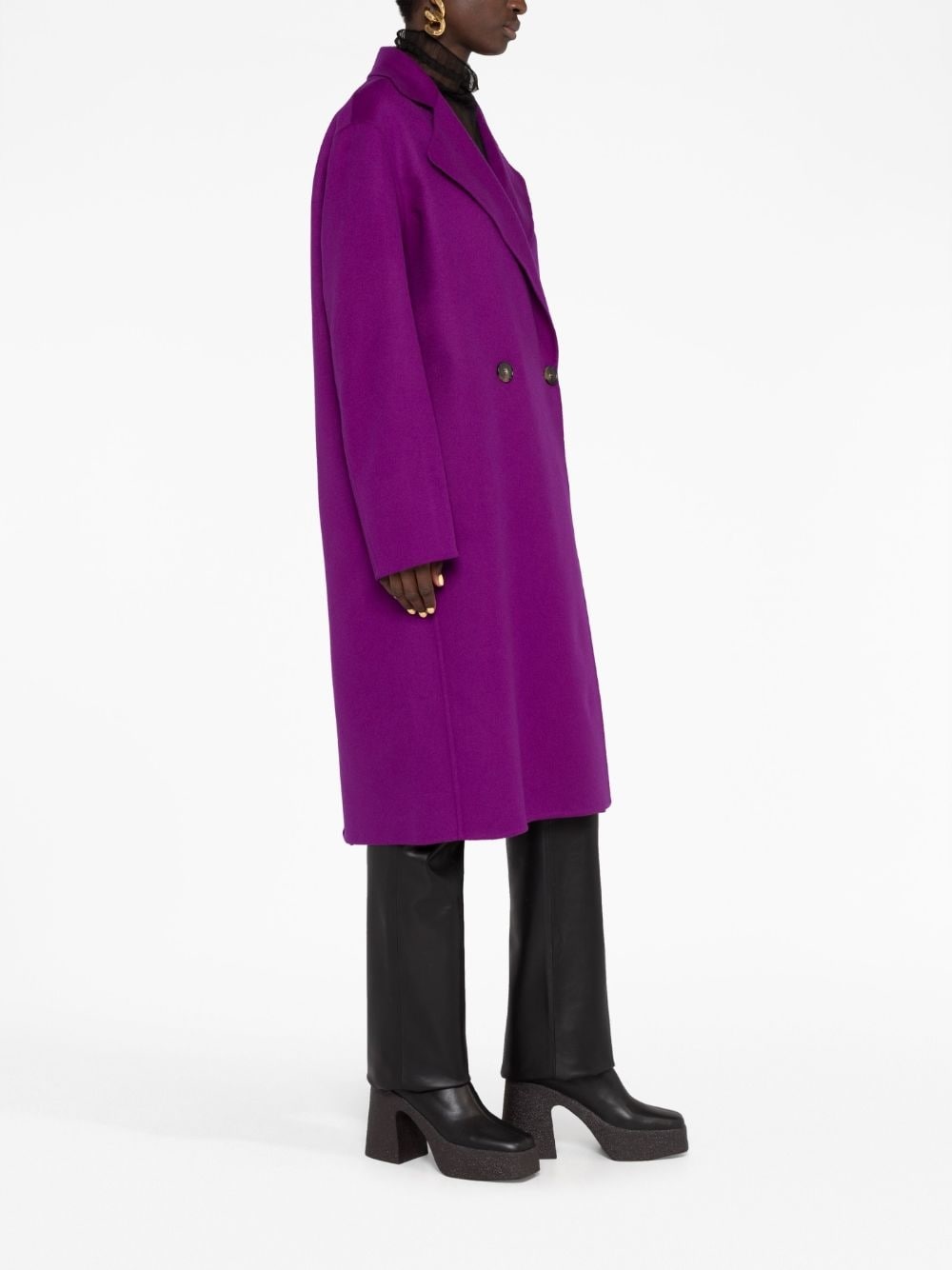 double-breasted wool coat - 6