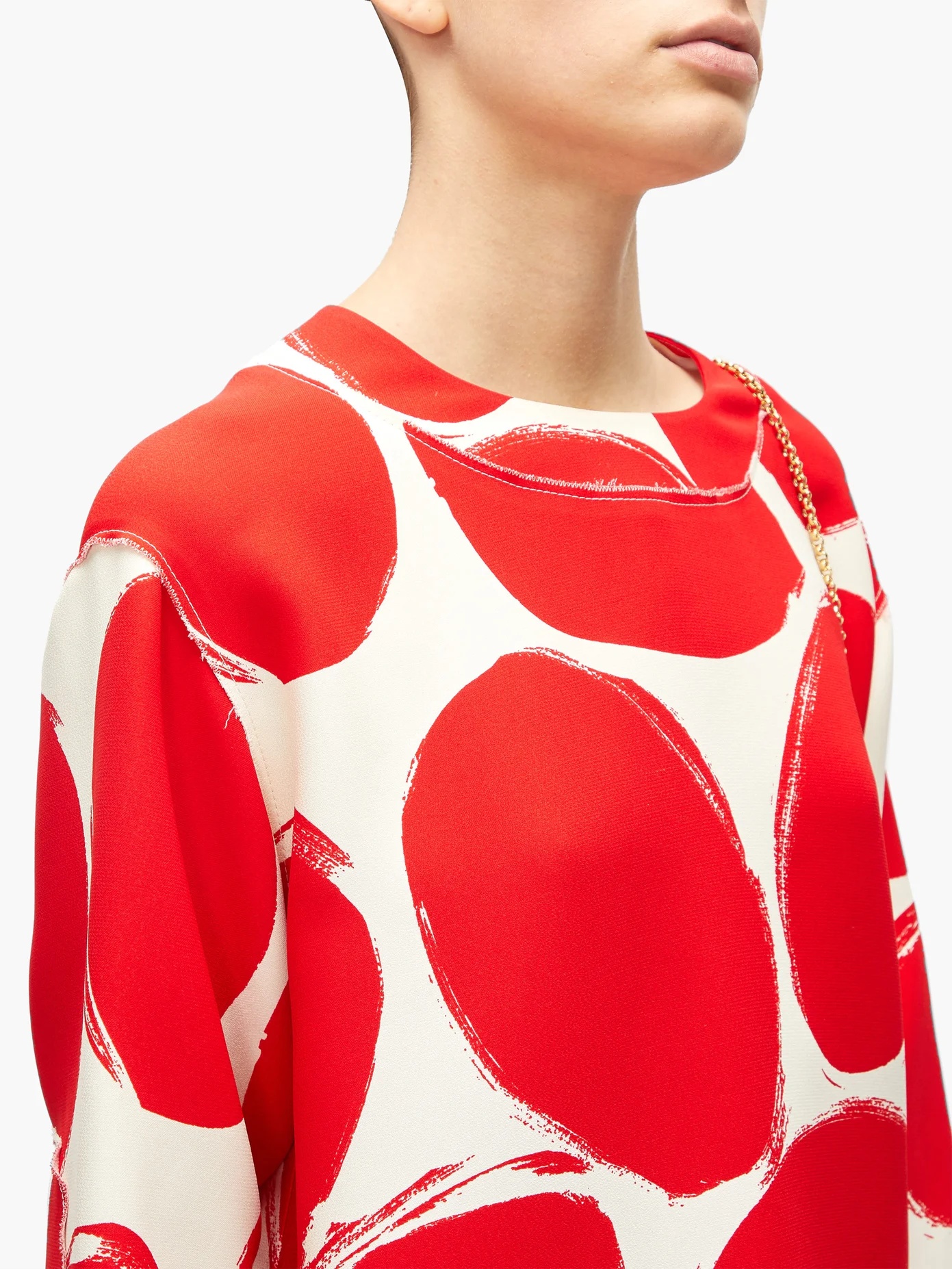 Abstract elbow-patch polka-dot sweatshirt - 3