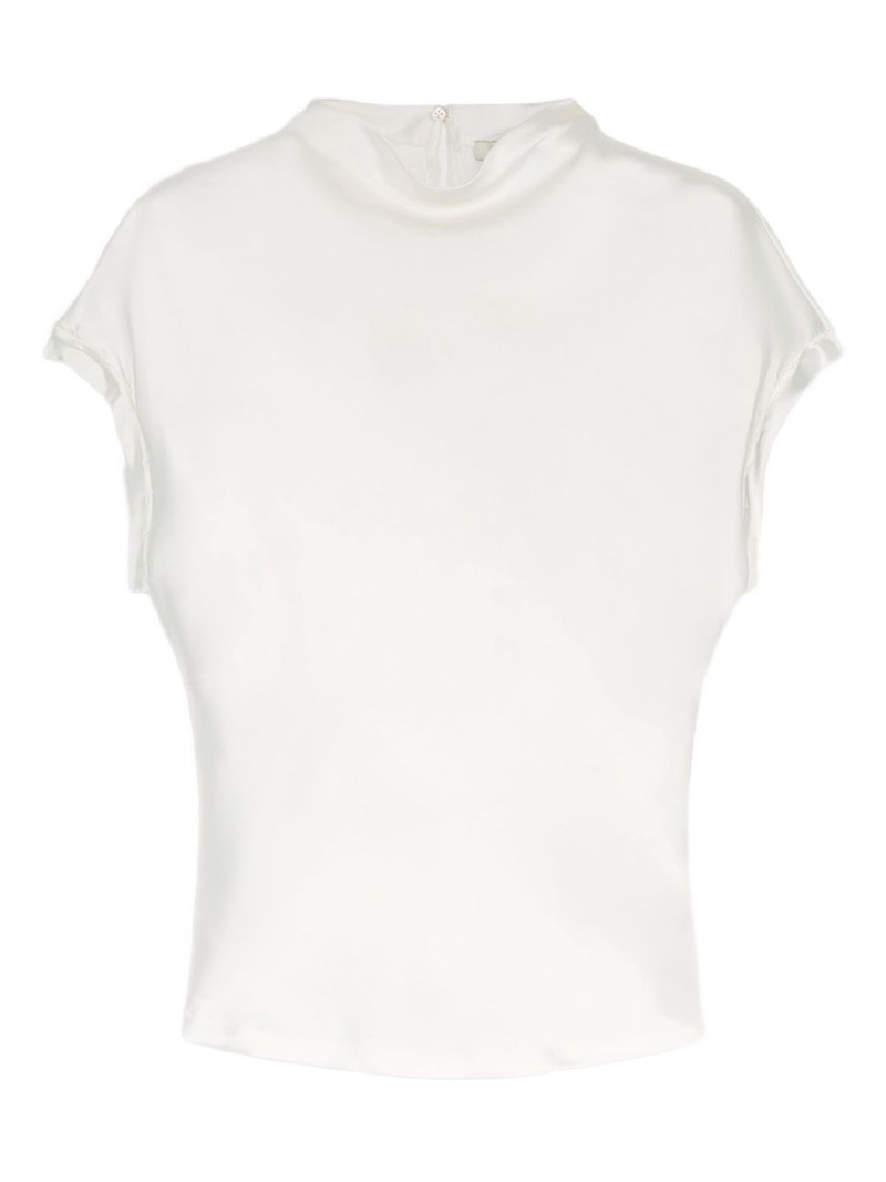mock-neck short-sleeve top 1