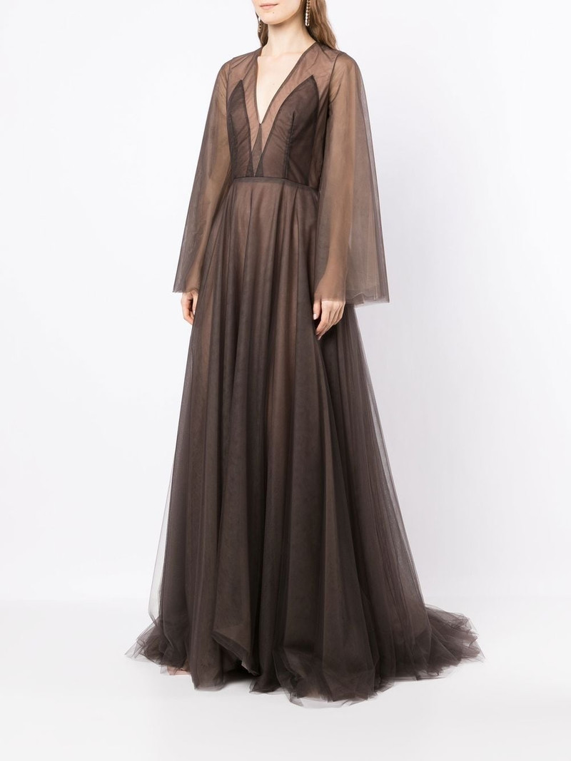 sheer-panel evening gown 3