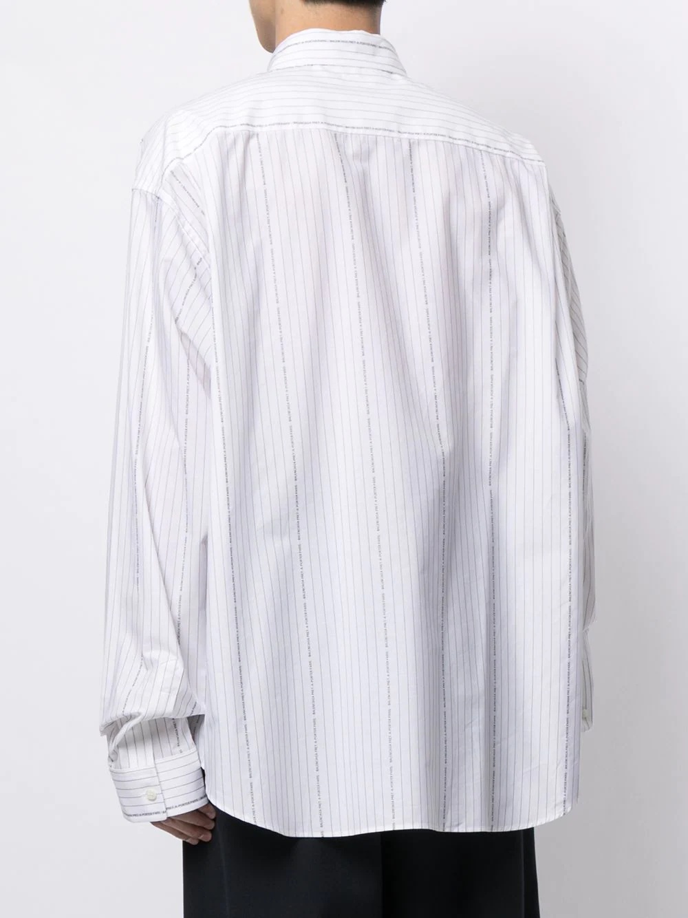 logo-print pinstriped shirt - 4