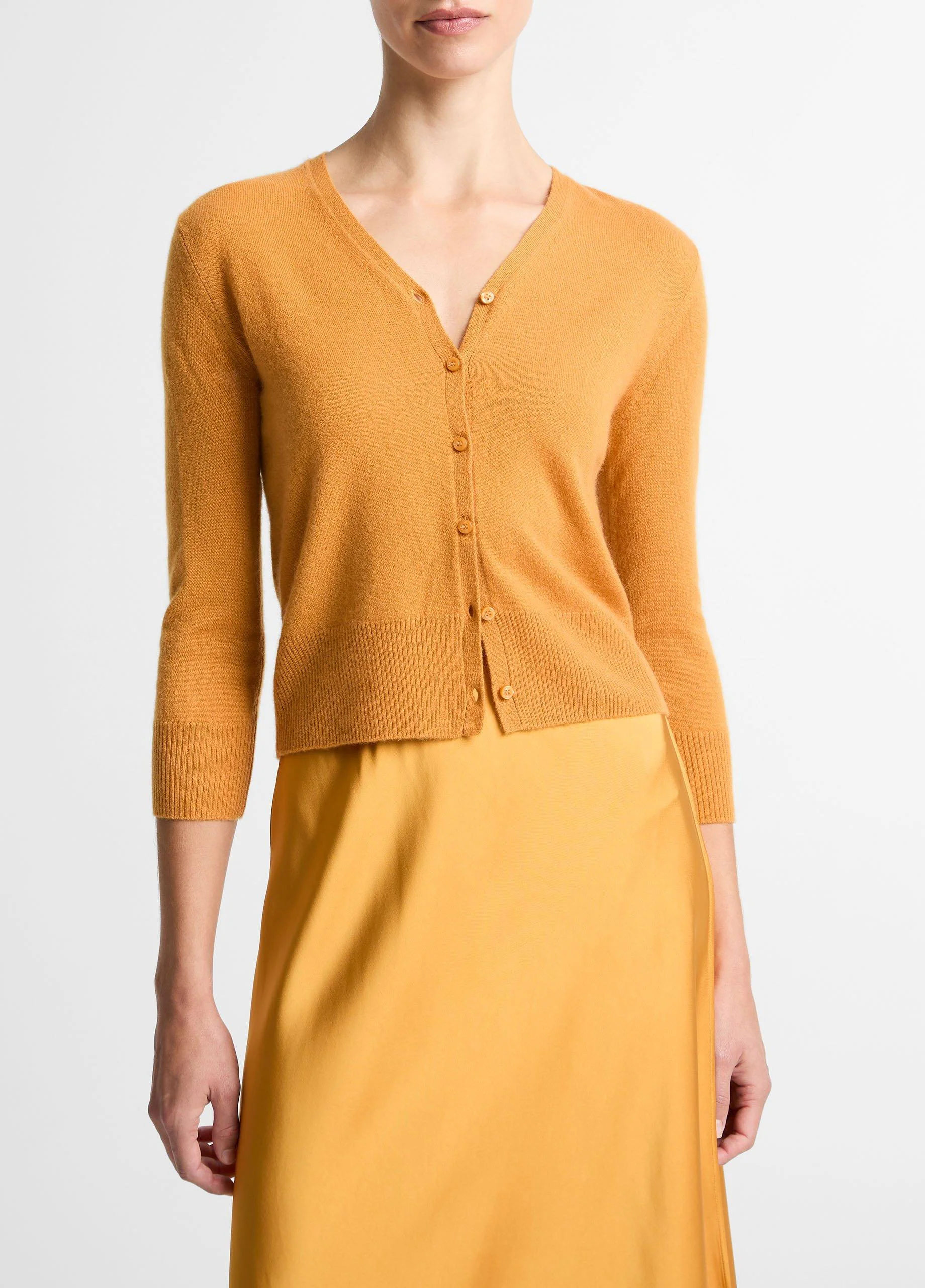 Cashmere-Silk V-Neck Cardigan - 1
