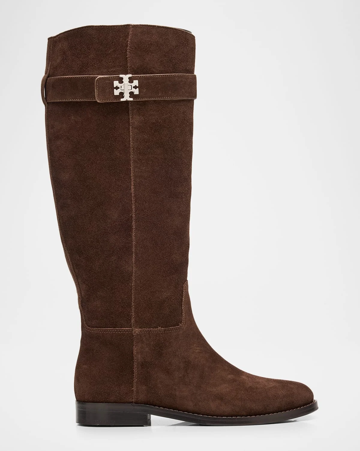 Turnlock Suede Knee-High Riding Boots - 1