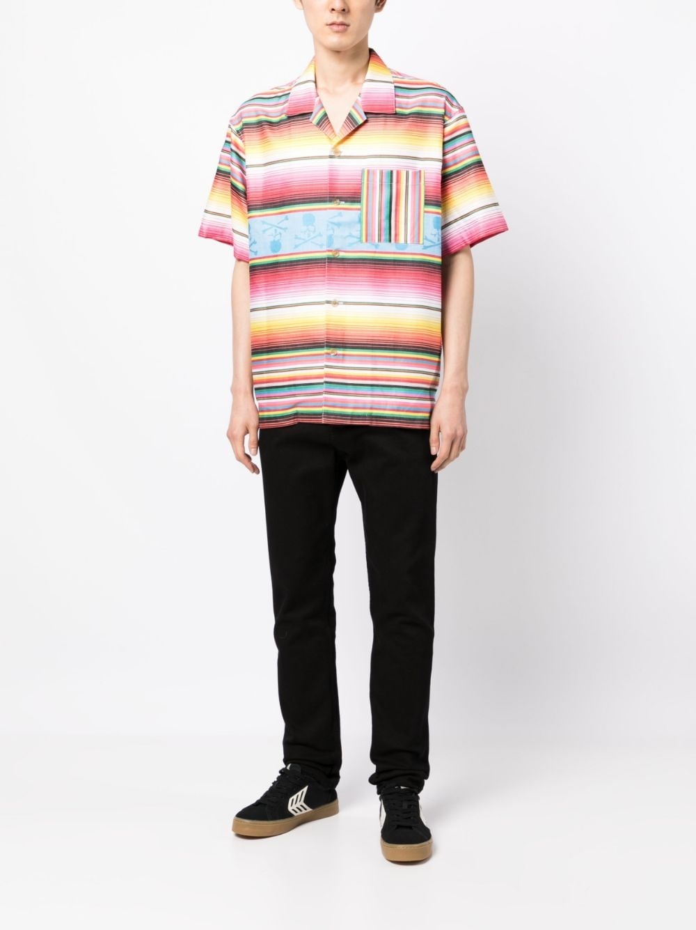 skull-print striped shirt - 2