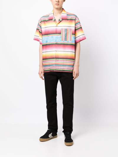MASTERMIND WORLD skull-print striped shirt outlook