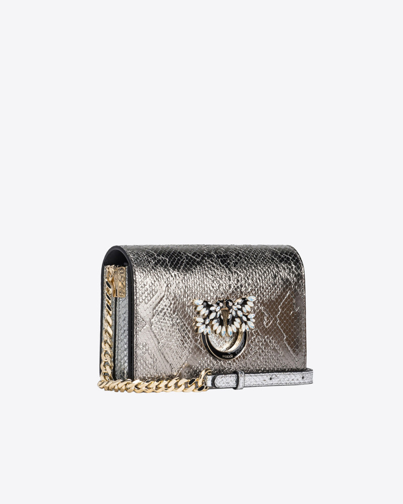 PINKO GALLERIA MINI LOVE BAG CLICK IN PUNCHED REPTILE SKIN 3