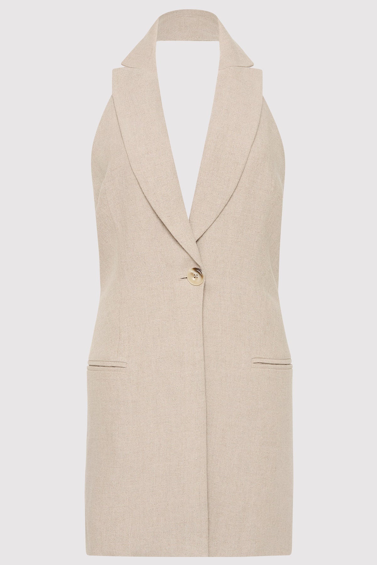 Linen Helm Vest - Natural - 1