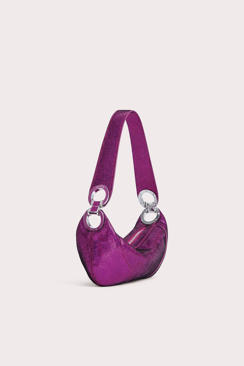 BY FAR Mini Amira Fuchsia Disco Dot Leather outlook