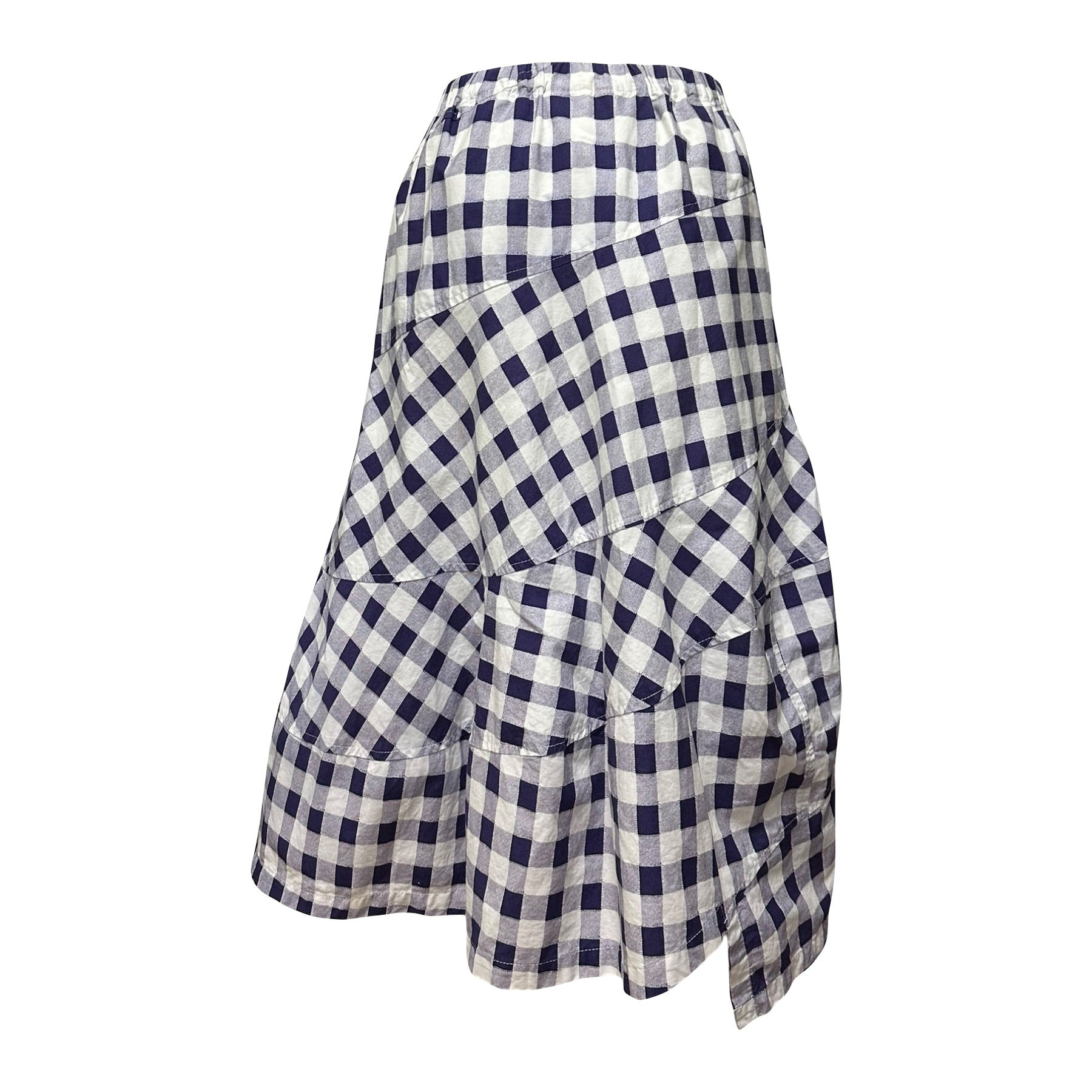TRICOT COMME DES GARÇONS Gingham Check Asymmetric Midi Skirt - 2
